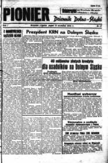 Pionier : dziennik Dolno-Śląski, 1945, nr 17 [14 IX]