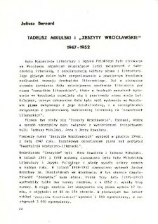 Tadeusz Mikulski i Zeszyty Wrocławskie