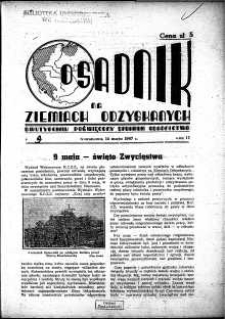 Osadnik na Ziemiach Odzyskanych : dwutygodnik poświęcony sprawom osadnictwa, 1947, nr 9